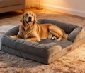 Dog Bed - Dog Sofa Beds for Small/Medium Dogs, Memory Foam Anxiety Pet Bed with Warm Mattress Cushion, Washable Dog Bedding Firm Support, Cozy Pet Crate Bed (77 x 59cm)